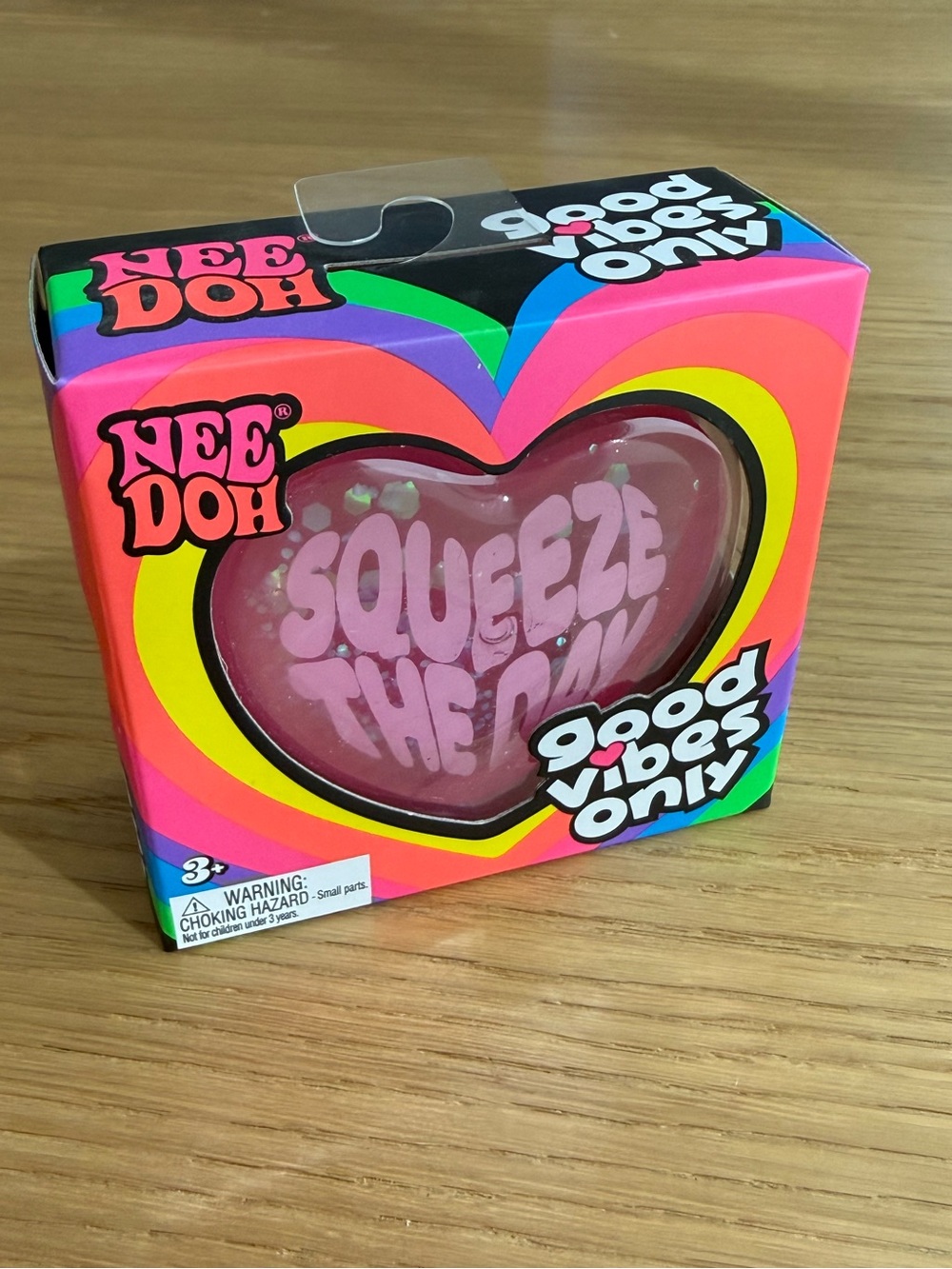 💓Schylling NeeDoh: Good Vibes Only Pink Heart 💓’Squeeze The Day’ - Picture 6 of 9